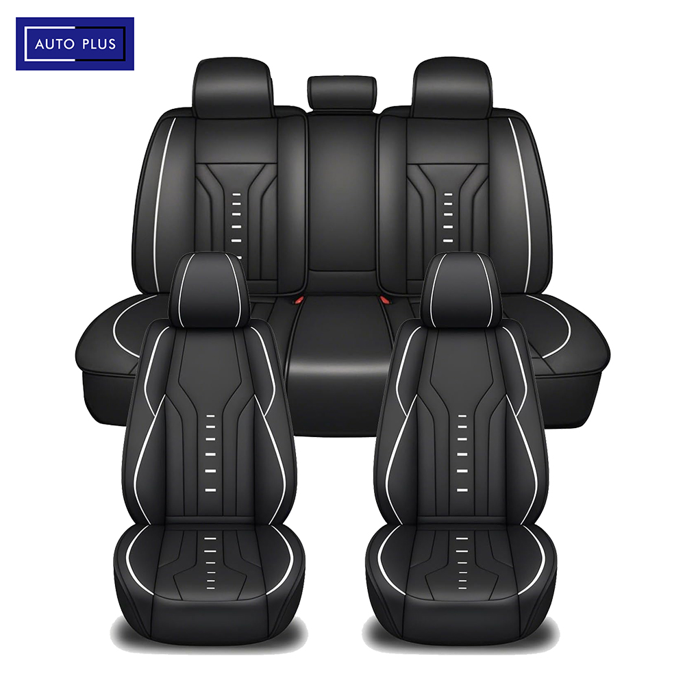 Leather Car Seat Covers Full Set Universal - Luxuriöse Universal-Autositzbezüge aus Leder, komplettes Set