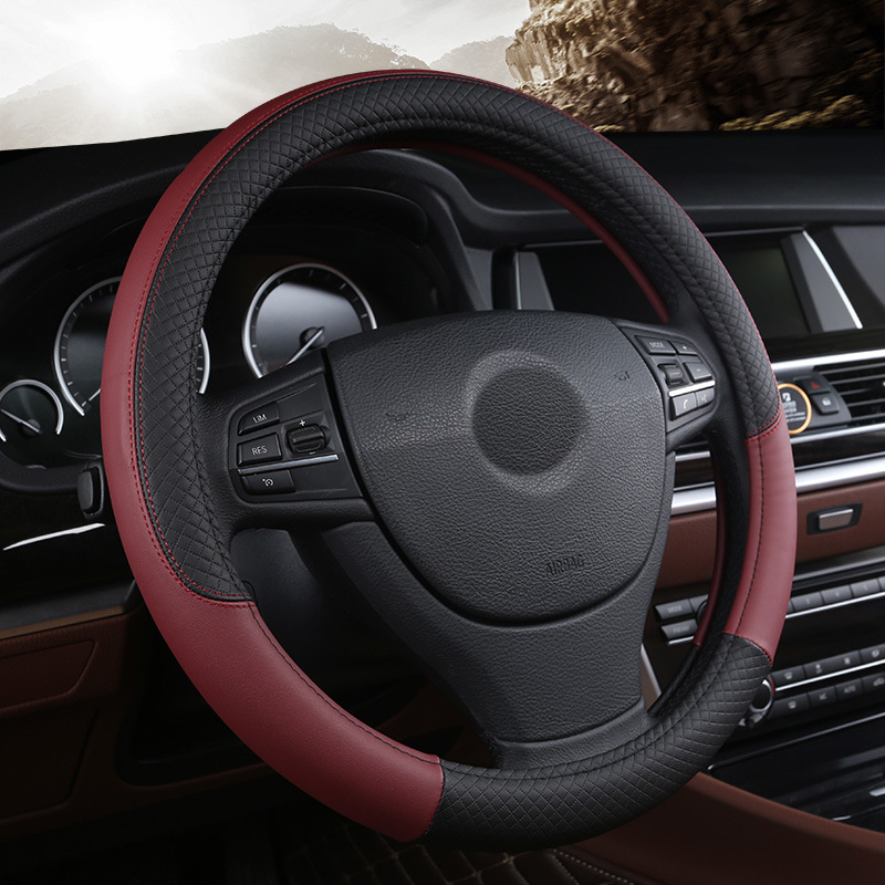Car Steering Wheel Cover Anti Slip Breathable - Leder Auto Lenkrad Abdeckung 37CM-38CM Auto-styling