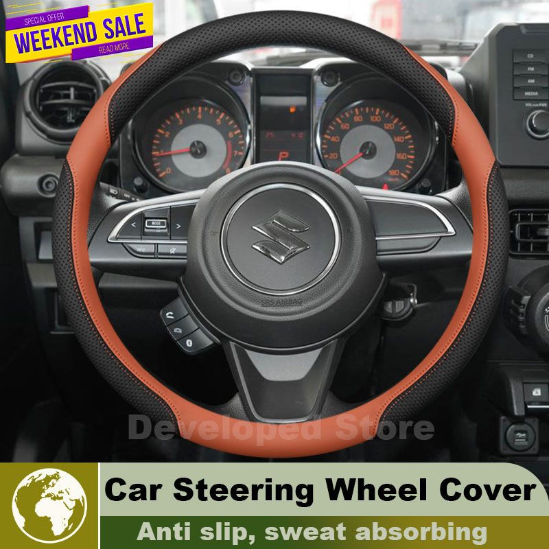 Leder-Lenkradbezug für Suzuki  – Car Steering Wheel Cover Anti Slip Breathable Bewertung und Preis