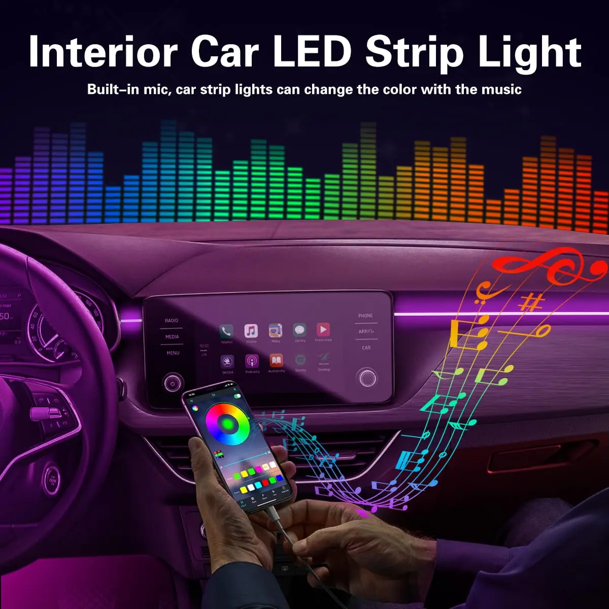 RGB LED Auto Umgebungslicht Ki – Led Ambient Interior Car Lights App Control Bewertung und Preis
