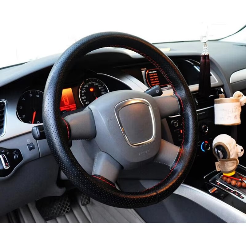Neue 36 38 40 cm Echtes Leder  – Car Steering Wheel Cover Anti Slip Breathable Bewertung und Preis